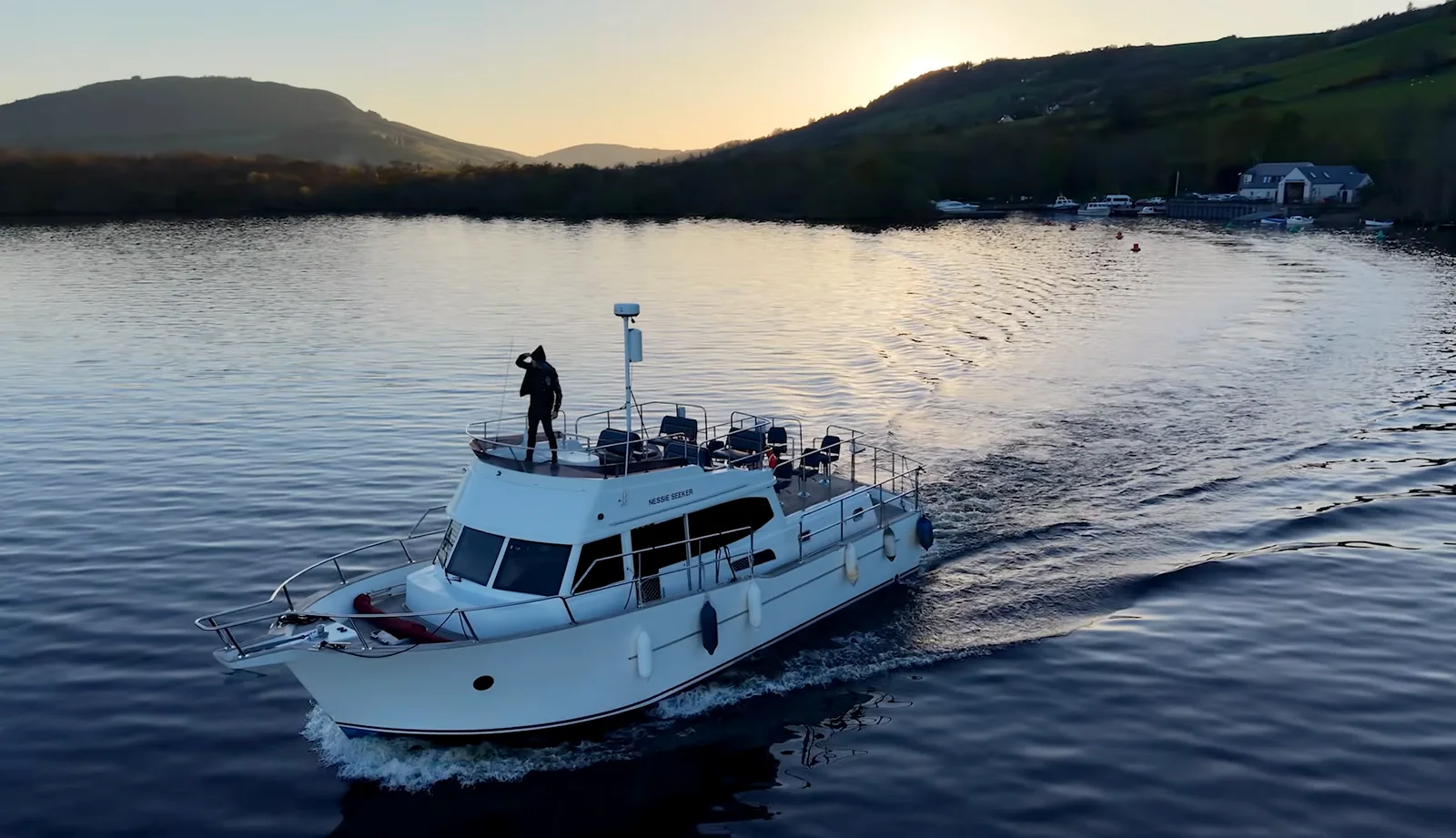 Kyo on a boat at Loch Ness